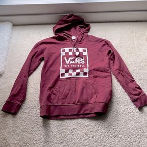 Vans - Off The Wall - Maroon Hooded Sweatshirt, Size Small
